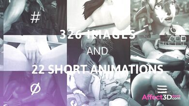 A hentai animation bundle featuring lewd game girls in 3D