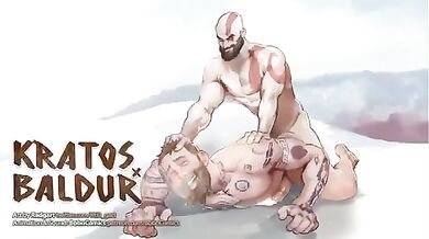 Baldur, the Norse god of beauty and light, battles against Kratos from BoboComics in an epic hentai showdown that will leave you breathless!