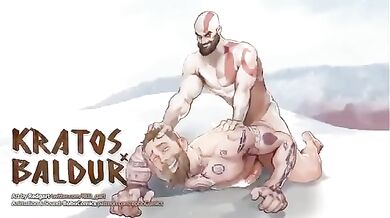 Baldur, the Norse god of beauty and light, battles against Kratos from BoboComics in an epic hentai showdown that will leave you breathless!