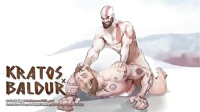 Baldur, the Norse god of beauty and light, battles against Kratos from BoboComics in an epic hentai showdown that will leave you breathless!