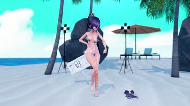 Mona is tied up and gagged while her ponytail is used to stimulate her tight pussy until she cums with pleasure