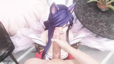 Watch as Ahri uses her Charm Spell to control a group of guys in this Hentai porn video!