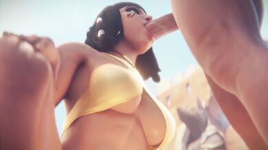 Watch Pharah sucking dick like a pro while she takes off her sexy costume! This is one hot sex scene you dont want to miss!