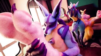 Twin Pokemon Tails and Claws - A Hentai Fetish Fantasy