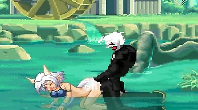 Busty MILF Grizela gets lifted up by her dog while being pounded from behind in a missionary position on ABAO island!