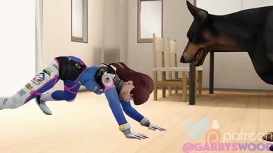 Watch as this hot couple engages in an unconventional sexual act involving a loving canine companion!