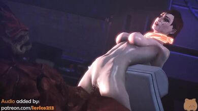 The two alien warriors of the Normandy SR2, Commander Shepard and Urdnot Wrex, come together in a fiery passion that could only be described as epic