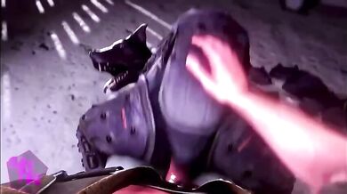 A horny girl, a barking beast and a dirty whore