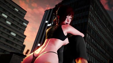 Sexy Lady in Red Dress Gets Pounded