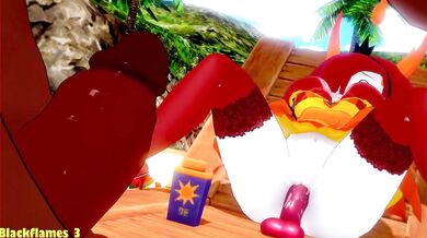 Watch as Hekapoo sits on a black dildo, slowly sliding up and down while moaning loudly! This video is sure to satisfy your deepest desires!