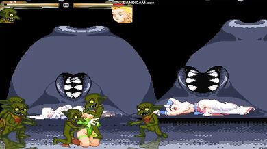 In MUGEN, the showcase goblins face off against Cammy in a fierce battle of strength and agility! Who will emerge victorious?