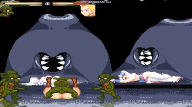 In MUGEN, the showcase goblins face off against Cammy in a fierce battle of strength and agility! Who will emerge victorious?