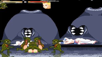 In MUGEN, the showcase goblins face off against Cammy in a fierce battle of strength and agility! Who will emerge victorious?