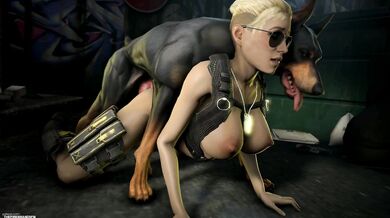 Hentai: Cassie Caged and Fucked by Dog