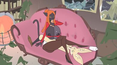 Invasive Amphibian Dominates the Bullied Female in a Paizuri Adventure