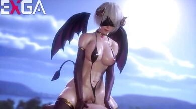 The Succubus Queen and Her Mighty 2-Beast Cumshot!