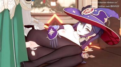 The horny couple cant wait to get home and try out Monas new side table