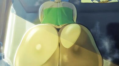 Marge Simpson gets down and dirty in the wild west with her trusty steed, Cowgirl