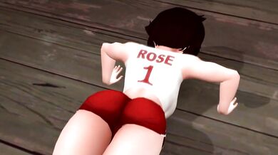 Watch Ruby Rose and her hot friend Rosie do push-ups for you in RWBY!