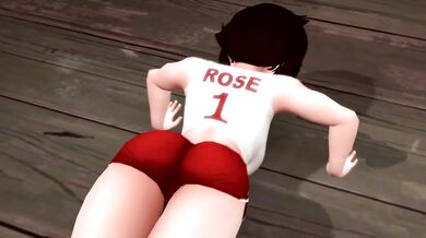 Watch Ruby Rose and her hot friend Rosie do push-ups for you in RWBY!