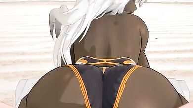 Watch two futa aliens get it on on the beach with a human in this smutty sci-fi erotic flick!