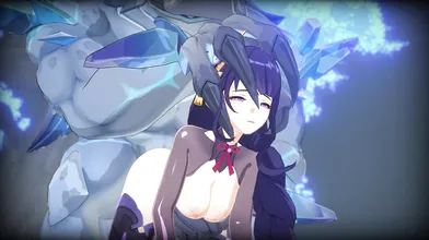 Watch as Raiden Shogun takes on the massive vishap, while BurryFuzz films it all in this epic hentai porn video