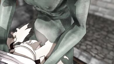 Mighty Minotaur and Little Fembot in a Maniacal Mating Mayhem!