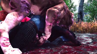 A Horny Khajiit Surrenders to a Putrid Dog in a Hot and Wet Orgy