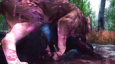 A Horny Khajiit Surrenders to a Putrid Dog in a Hot and Wet Orgy