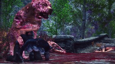 A Horny Khajiit Surrenders to a Putrid Dog in a Hot and Wet Orgy