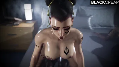 Chun-Lis Extreme Black Cream Gangbang: The X-rated Adventures of Street Fighters Sexiest Warrior!