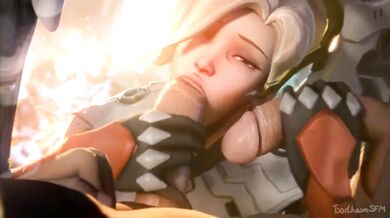 Mercys Double Cock Tsunamis: Overwatch Hentai Porn Video