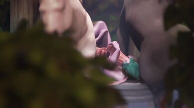 Watch as the enchantress Tyrande and two stallions go at it, while someone watches from afar Its a voyeurs delight!