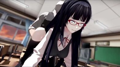 Massive 12-Inch Futanari Dildo Takes on Sultry Maid in Sizzling Erotic Encounter