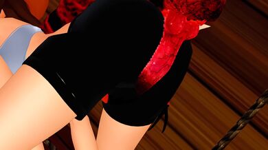 A young girl is having her first insect sex encounter with a giant mecha ant