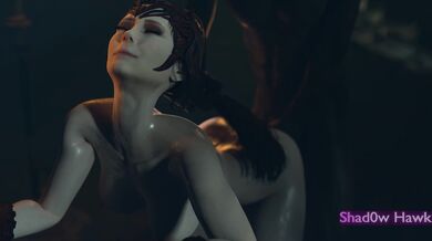 The Shadow Hawk plunged his cock deep into Wandas stretched butthole, causing her to moan in pleasure