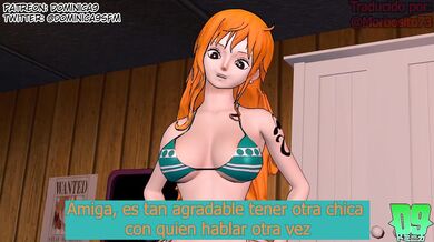 La princesa Nami y su futanari asistente Robin en un video porno espectacular (SUB ESP)