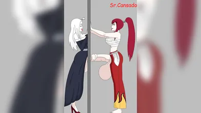 The Hentai Tale of Mirajane Strauss and Erza Scarlet with their hot Spanish teacher, Sr Cansado!