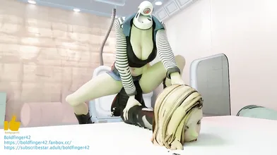 Dragonball Z - Android 18 as her own Horse Cock (Music Version)