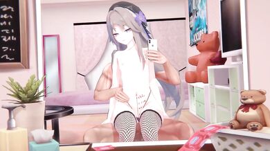 The sexy MILF Herta takes a ride on her sons girlfriend, ScarletQ, with their big tits bouncing in sync while they fuck