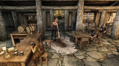 Busty bartender takes on three horny customers!