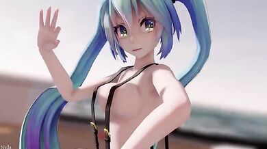 Miku dances and gets fucked by insects, with Nella as the observer