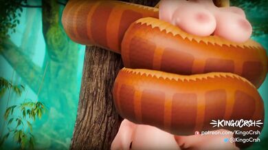 In this hot hentai, Zelda cant seem to shake the snake that has slithered around her