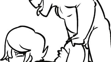 The Femboy is taken to a remote cabin in the woods, where he meets with a mysterious monster man who ravages him until he cums