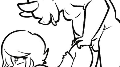 The Femboy is taken to a remote cabin in the woods, where he meets with a mysterious monster man who ravages him until he cums