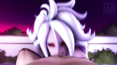 The Super-Sexy Android 21 Gives a Mouth Watering Blowjob!