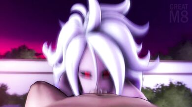 The Super-Sexy Android 21 Gives a Mouth Watering Blowjob!