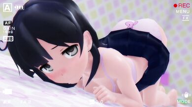 Watch Ushio-chan get naked and posed in a private room for her first photo session!