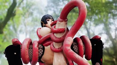 This is a hentai PORN video where the sexy Nyotengu gets ravaged by tentacles, brought to you by fak3d3athSFM
