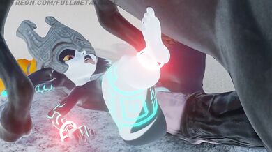 A young girl with a mischievous streak, Midna, gets wrecked by two large horses in a hot and steamy scene of sexual deviance